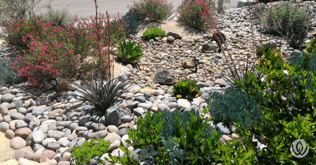 front yard rock landscaping